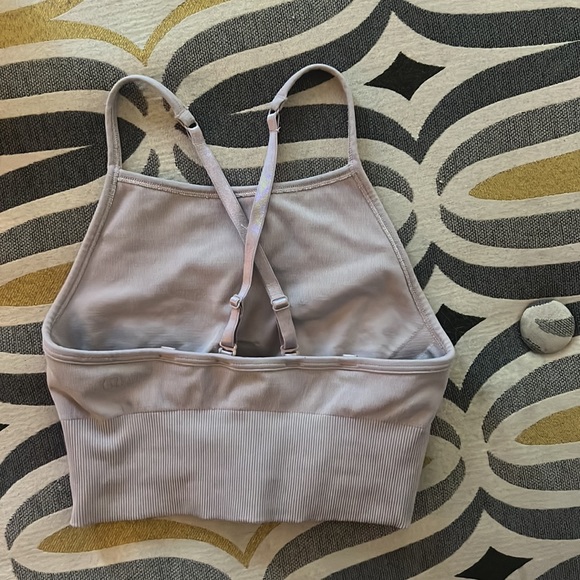 Lululemon Sports Bra nonpadded compression top lavender blush crop athletic tank - Picture 3 of 5